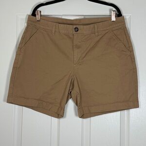 Chubbies Dark Khaki Regular Fit Flat Front Preppy Chino Shorts 7” Size 36